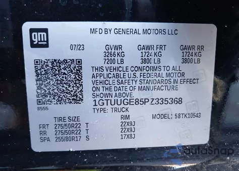 2023 GMC Sierra 4Wd Short Box Denali from USA, damaged, VIN 1GTUUGE85PZ335368